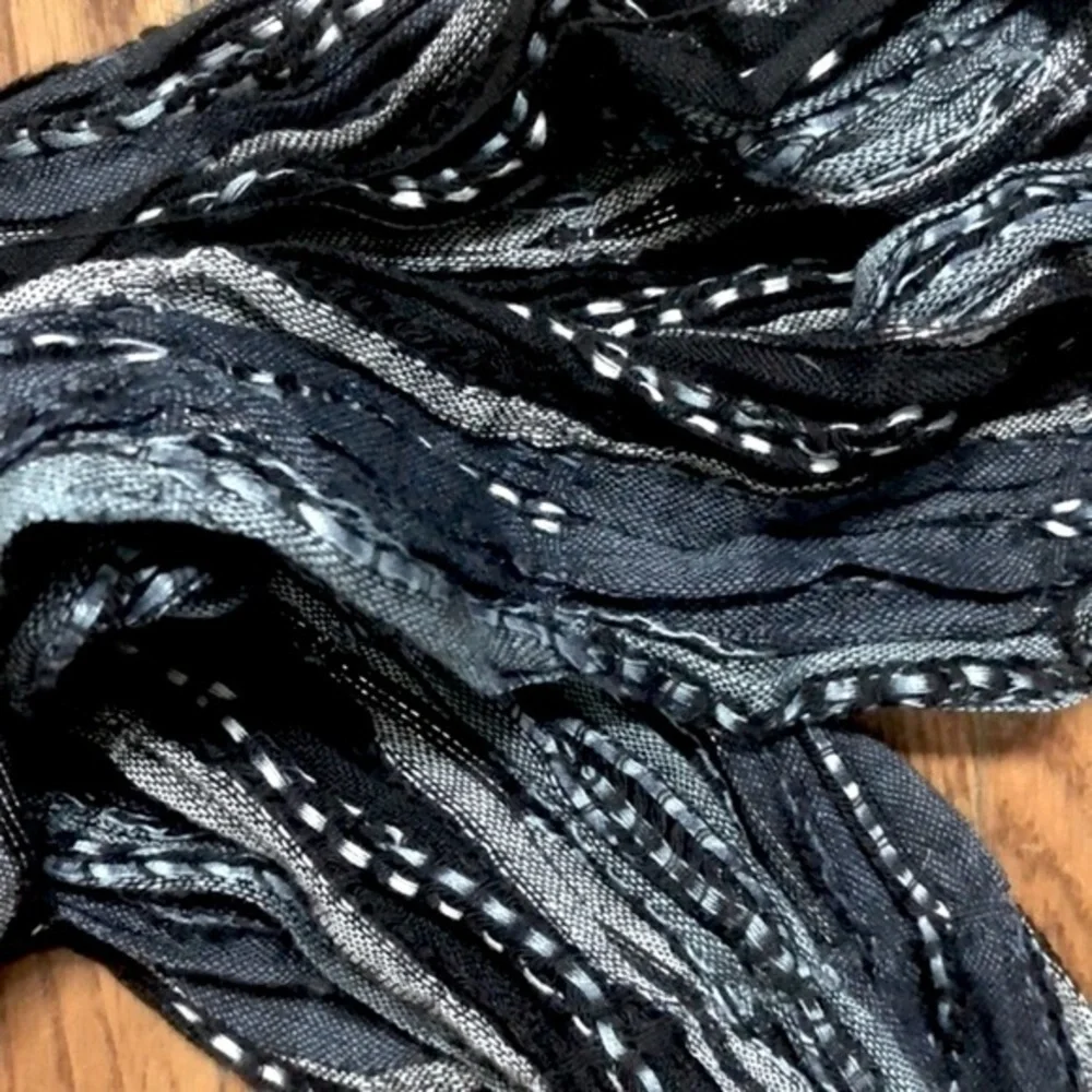 Black and gray striped scarf